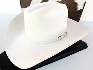   Cowboy Hat 6X Beaver Fur Felt White Black Hawk George Strait  