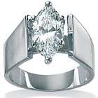   Jewelry Sterling Silver Cubic Zirconia Marquise Cut Ring   Size 10