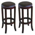   Set of 2 Contemporary Dark Brown Counter Height Chair Bar Stool