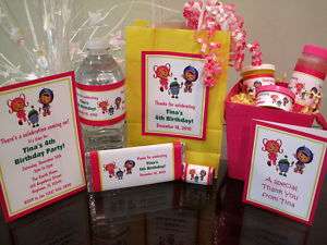 Team Umizoomi Girl Birthday PDF CD w/ Invitation Favors Water Candy 