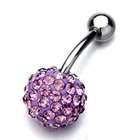   this little bear with feburary purple birthstone belly button ring is