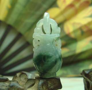 Natural Green A Jade Jadeite Flower Bottle Ring Pendant Necklace 