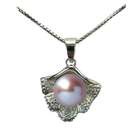 Dahlia Sea Treasure Pearl Pendant Necklace, Lavender (16)