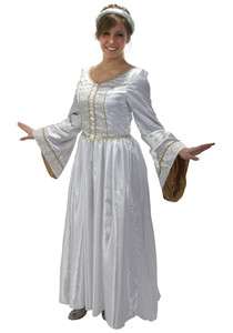 Renaissance Wedding Dress Costume   Medieval White Size Large  