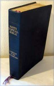 1921 NAVES TOPICAL BIBLE  LEATHER  GILT EDGES  THUMB INDEXED  