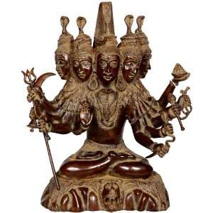    Sadashiva (Five Headed Shiva)   Brass Sculpture