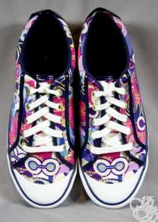 COACH Barrett Pop C Glaser Graffiti Purple Multi Sneakers Shoes New 