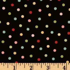  44 Wide Ooh La La Dots Black Fabric By The Yard: Arts 