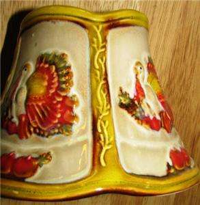 Fall Turkey Large Jar Candle Topper Ceramic NEW Fair Sh  