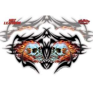 Hot Leathers   Twin Flame Skulls   Sticker / Decal 
