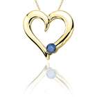 10k yellow gold round blue topaz and diamond heart earrings