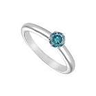   Blue Diamond Solitaire Ring  14K White Gold 1.00 CT Diamond