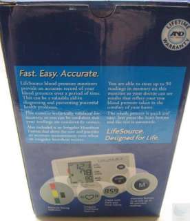 Life Source Advanced One Step Blood Pressure Monitor UA 767PVA  