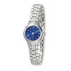 ladies charles hubert stainless steel band ring blue dial watch