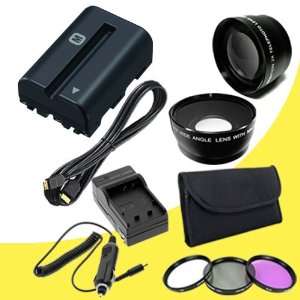  + Wide Angle Lens + 2x Telephoto Lens + Mini HDMI Cable for Sony A65 