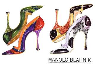 2005 Manolo Blahnik shoes illustration magazine ad  
