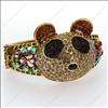   panda animal Swarovski rhinestone fashion jewelry bracelet bangle cuff