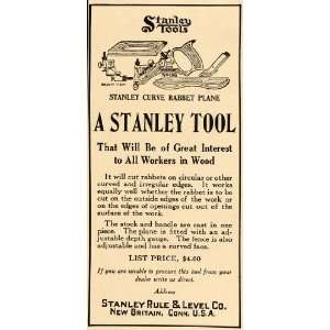  1916 Vintage Ad Stanley Curve Rabbet Plane Tool Wood 