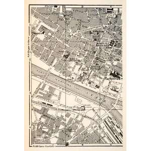  1949 Lithograph Vintage Street Map Landmarks Rouen France 