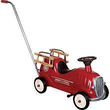 Radio Flyer Classic Steel and Wood Fire Engine Ride On with Push Bar 