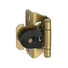   Single Demountable Partial Wrap Hinge 1/4 Inch Overlay, Polished Brass