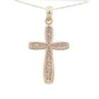 10kt diamond cut cross pendant with 15 chain added on october 21 2010