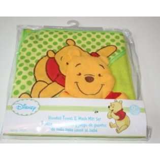 Winnie The Pooh Disney Winnie the Pooh Hooded Towel And Washmitt 
