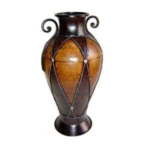  16.5 ht Metal Planter Vase, Jar Rustic Finish Decor