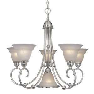  Vaxcel USA OMCHB006SN Omni 5 Light Transitional Chandelier 