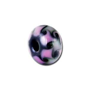   , Black, and Purple Swirls Lampwork Glass Beads   Large Hole: Jewelry