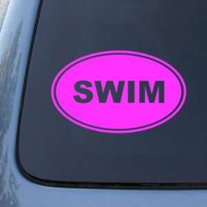  SWIM EURO OVAL   Swimming   Vinyl Car Decal Sticker #1749 