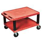 WILSON 16 H Rolling Office Supply Organizer Cart Red and Black