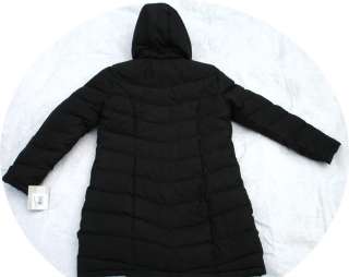 Women Liz Claiborne Long Down Winter Jacket Coat Small S Black  