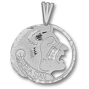  Florida State University Seminole Head D/C Pendant (Silver 