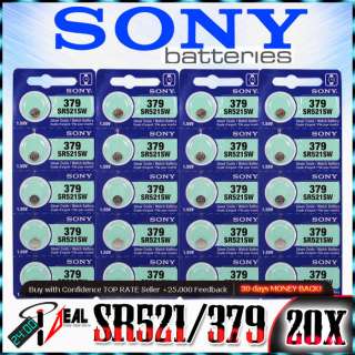    SONY 379 Battery SR521SW SR521 Silver Oxide Watch Batteries  