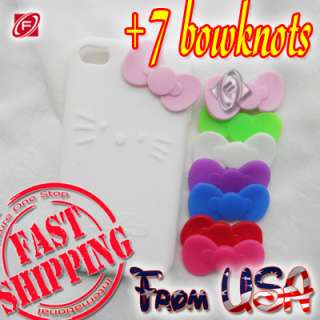 Hello Kitty Bowknot Silicone Case Skin for iPhone 4 4G  