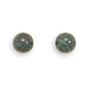  Malachite Bead Stud Earrings: Jewelry