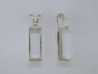 Extra Deep Baguette Pendant Setting Sterling Silver  