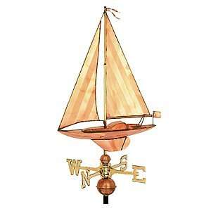 Small Polished Copper Nautical Sailboat Full Size Weathervane 
