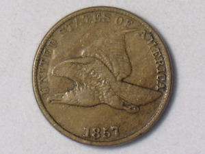 1857 FLYING EAGLE CENT   BEAUTIFUL US PENNY COIN  