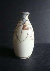 Vintage Japanese Miniature Leaves Porcelain Studio Vase  