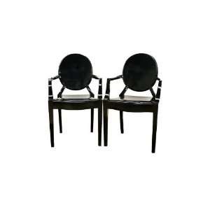   Furniture  Dymas Modern Acrylic Black Armed Ghost Chair Home