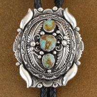 Native American Navajo Tom Ahasteen Sterling Silver #8 Turquoise LRG 