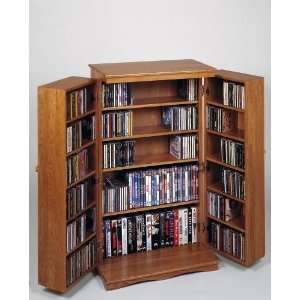 Multimedia Storage Cabinet Mission Style Honey Oak Finish:  