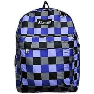   Black Square Design Printed Fabric Mid Size Backpack: Everything Else