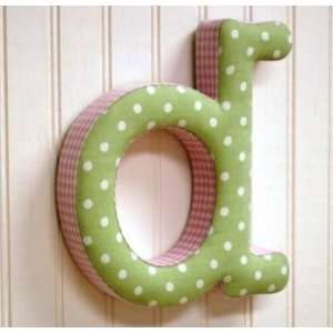 Pink and Green Fabric Wall Letter   d Baby