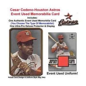 Houston Astros Ceasar Cedeno Event Used Memorabilia Card 