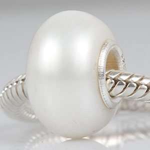  Pandora style Natural White Freshwater Pearl Bead