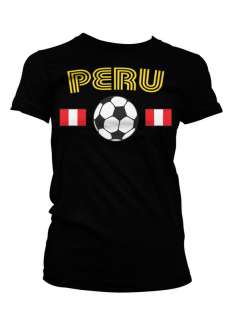 PERU Soccer T shirt Flag Girl Football Country Tee  