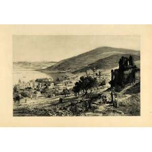  1899 Photogravure Sea Galilee Israel Hebrew Tiberias 